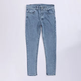 بنطلون جينز مخربش رجالي نيو لاند جينز فاتح جميع المواسم من اس كيه اتش - 106651-LJ