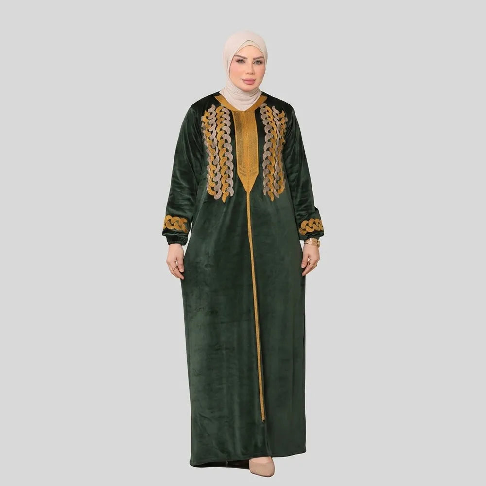 عباية استقبال حريمى قطيفة هايدي الوان متعددة شتوى من سوق العباية - 1093