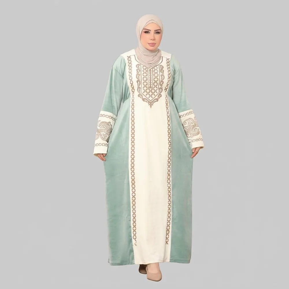 عباية استقبال حريمى قطيفة هايدي الوان متعددة شتوى من سوق العباية - 1094