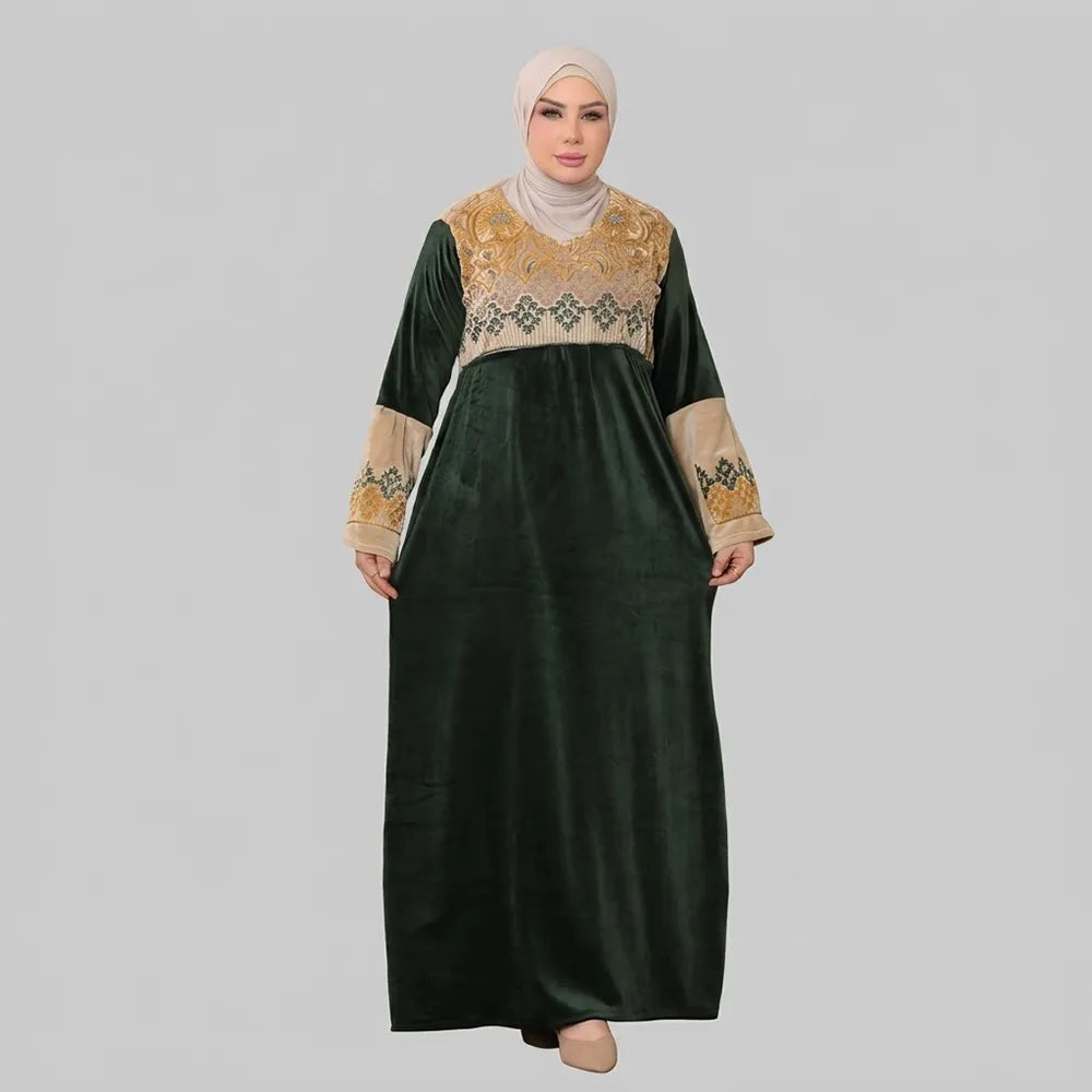 عباية استقبال حريمى قطيفة هايدي الوان متعددة شتوى من سوق العباية - 1103
