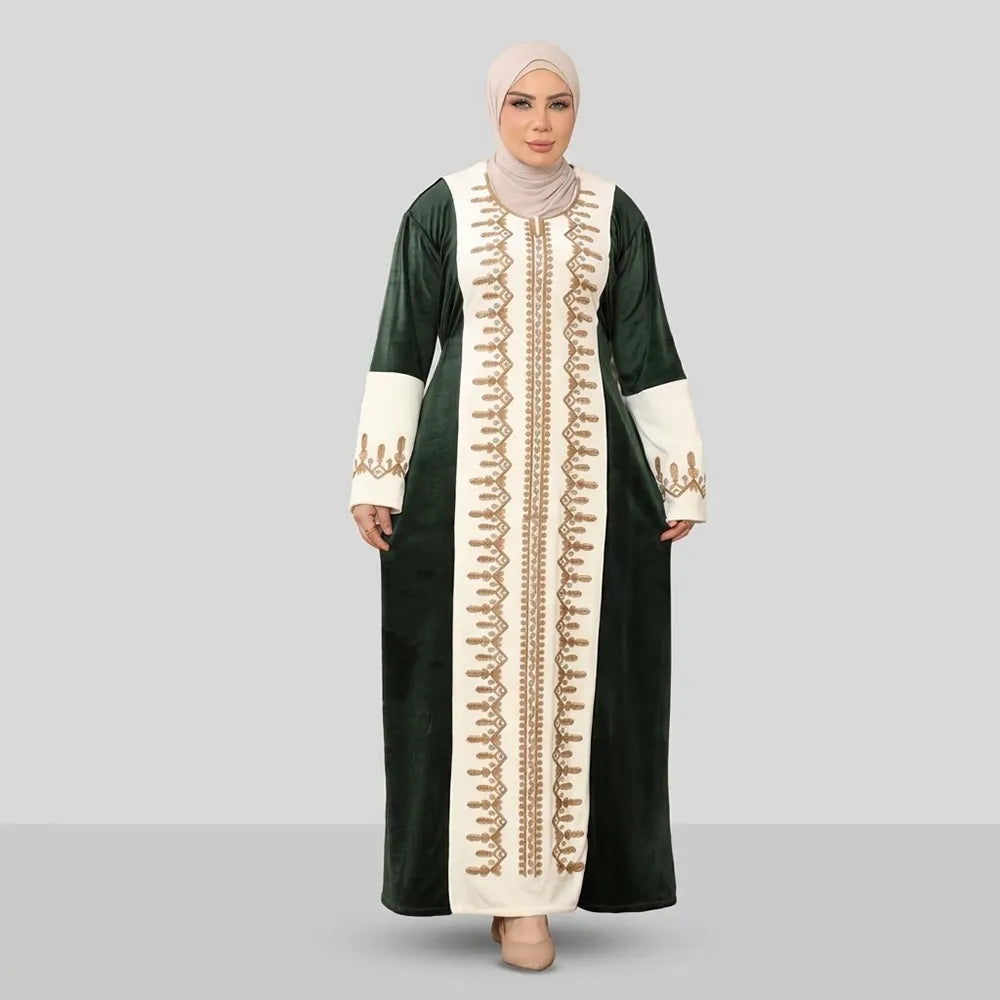 عباية استقبال حريمى قطيفة هايدي الوان متعددة شتوى من سوق العباية - 1105