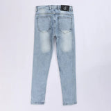 بنطلون جينز تقطيع رجالي نيو سكاي قطن جينز فاتح جميع المواسم من اس كيه اتش - 111793-LJ