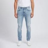 بنطلون جينز تقطيع رجالي نيو سكاي قطن جينز فاتح جميع المواسم من اس كيه اتش - 111793-LJ