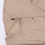 قميص مضلع ساده رجالي قطيفه بيج شتوي من اس كيه اتش - 112893-BJ