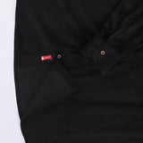 قميص مضلع ساده رجالي قطيفه اسود شتوي من اس كيه اتش - 112893-BK