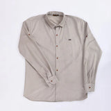 قميص مضلع ساده رجالي قطيفه كافيه شتوي من اس كيه اتش - 112893-CF