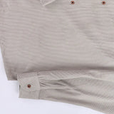 قميص مضلع ساده رجالي قطيفه كافيه شتوي من اس كيه اتش - 112893-CF