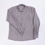 قميص مضلع ساده رجالي قطيفه رمادي شتوي من اس كيه اتش - 112893-GY