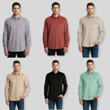 قميص مضلع ساده رجالي قطيفه الوان متعدده شتوي من اس كيه اتش - 112893-MIX