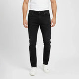 بنطلون جينز مخربش رجالي نيو سكاي ليكرا اسود جميع المواسم من اس كيه اتش - 113031-BK