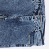 بنطلون جينز مخربش رجالي نيو سكاي ليكرا رمادي غامق جميع المواسم من اس كيه اتش - 113031-DJ