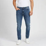 بنطلون جينز مخربش رجالي نيو سكاي ليكرا رمادي غامق جميع المواسم من اس كيه اتش - 113031-DJ