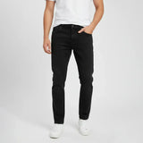 بنطلون جينز مخربش رجالي نيو لاند اسود جميع المواسم من اس كيه اتش - 113091-BK