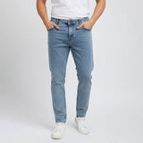 بنطلون جينز مخربش رجالي نيو لاند جينز فاتح جميع المواسم من اس كيه اتش - 113091-LJ