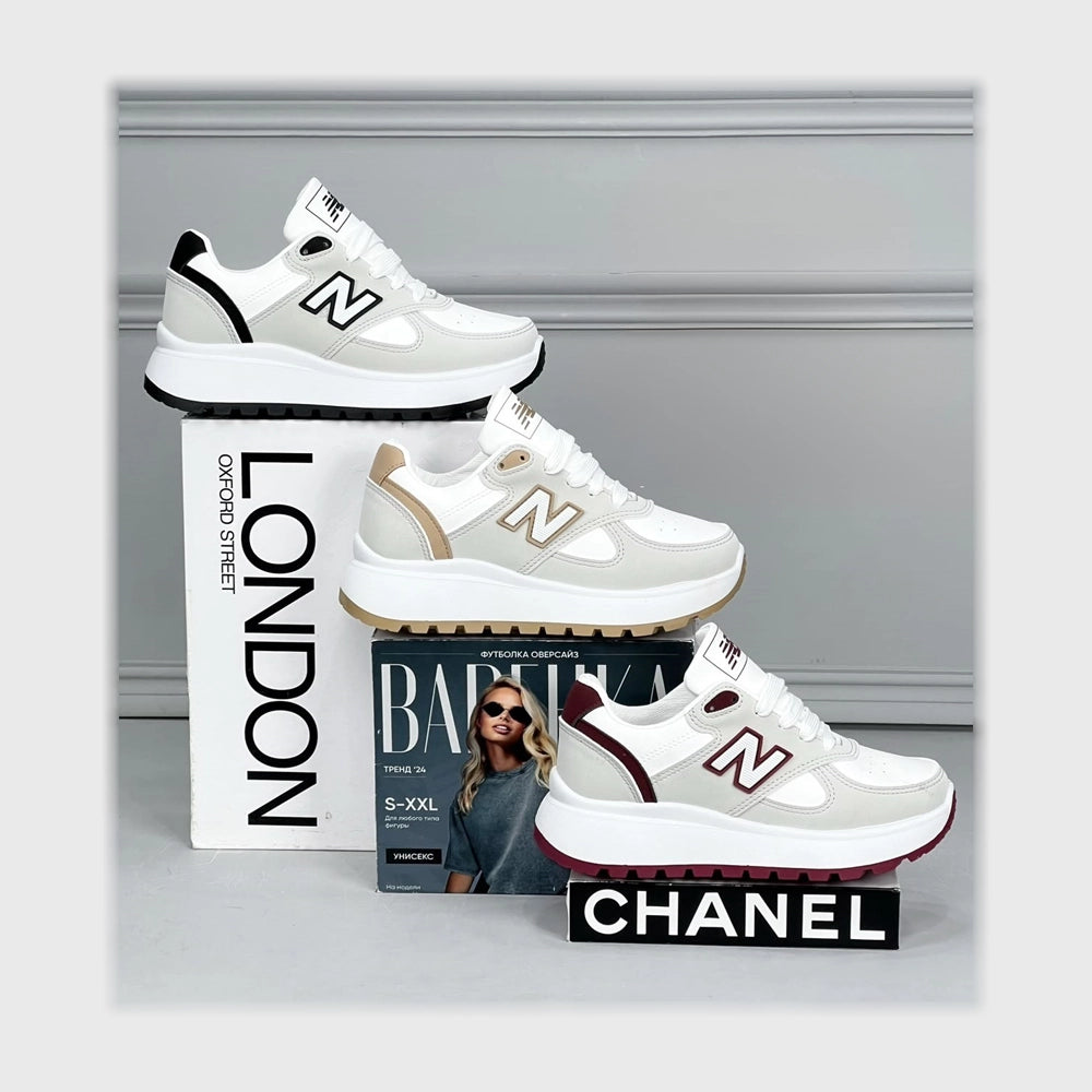 حذاء سنيكرز حريمى فوندي جلد إسكاي مستورد ونعل PVC حقن الوان متعددة جميع المواسم من ميلانو - 12023