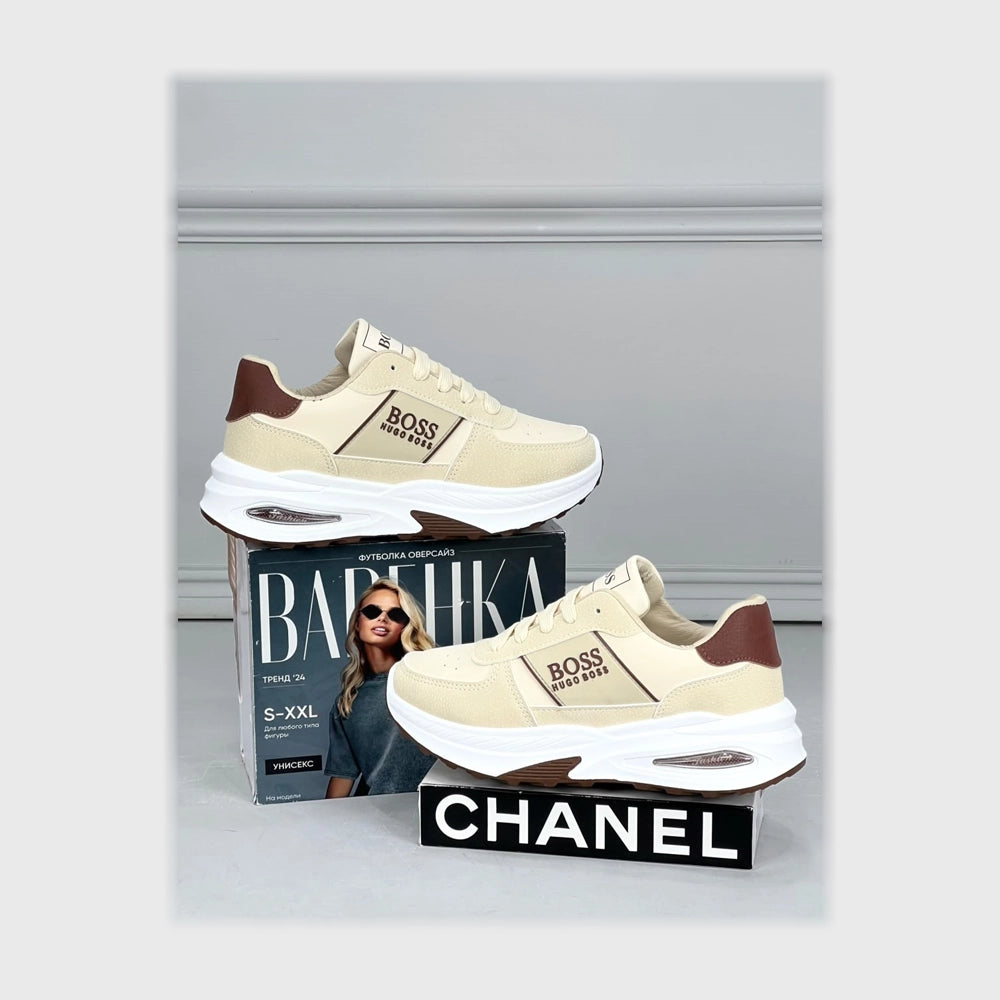 حذاء سنيكرز حريمى فوندي جلد إسكاي مستورد ونعل PVC حقن الوان متعددة جميع المواسم من ميلانو - 12496