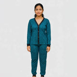 بيجامه بزراير مطبوعه حريمي انترلوك موهير مبطن الوان متعدده شتوي من ايه ال واي - 125701