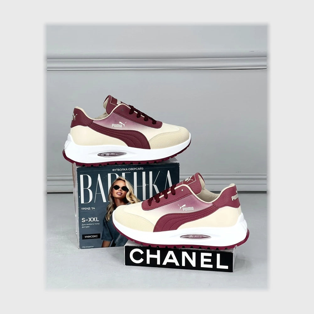 حذاء سنيكرز حريمى فوندي جلد إسكاي مستورد ونعل PVC حقن الوان متعددة جميع المواسم من ميلانو - 12572