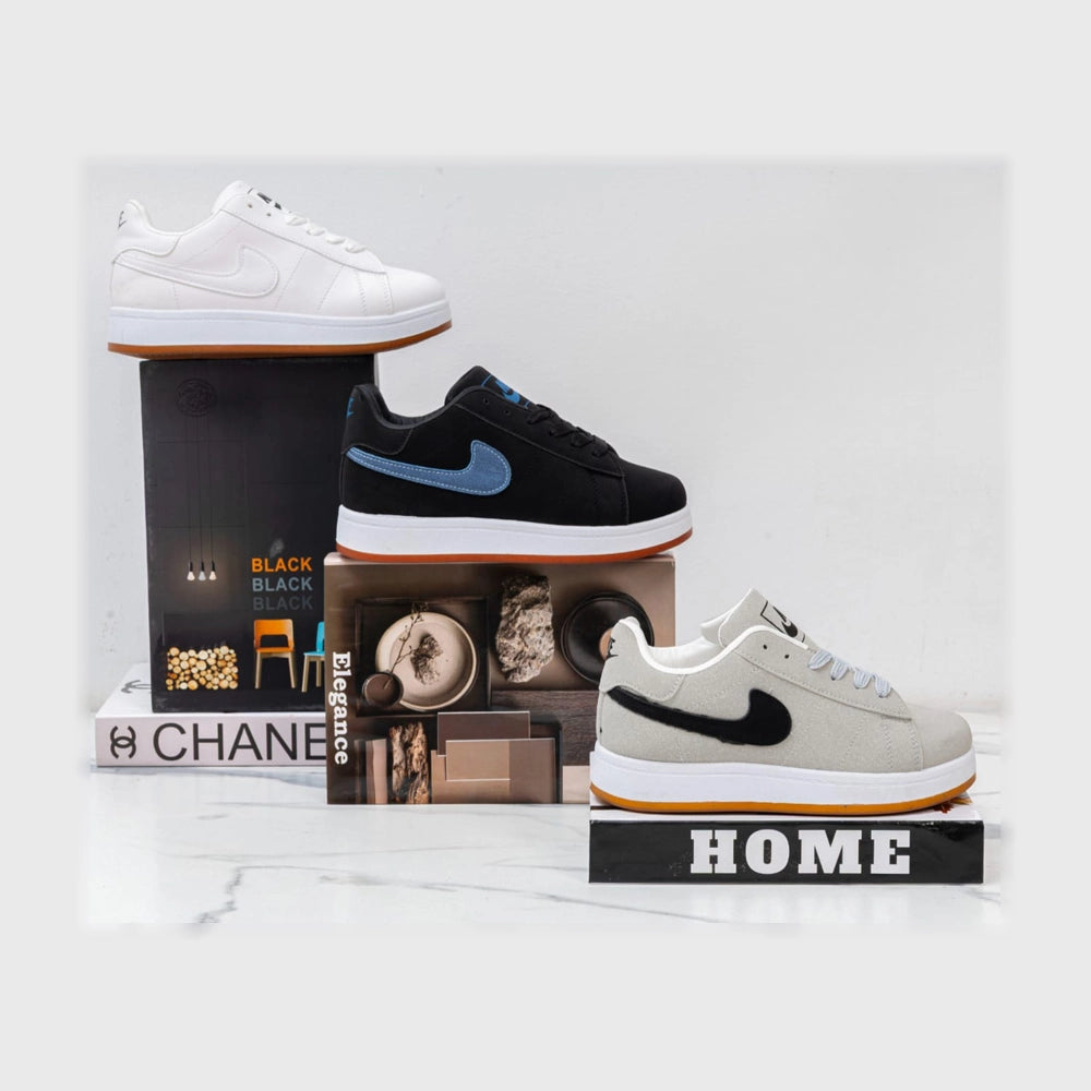 حذاء سنيكرز حريمى فوندي جلد إسكاي مستورد ونعل PVC حقن الوان متعددة جميع المواسم من بيكو - 16048