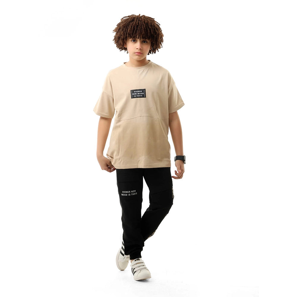 طقم خروج مطبوع اولادى تيشيرت سنجل ليكرا بنطلون سمر ميلتون الوان متعددة صيفى من طحان فاشون - 1605