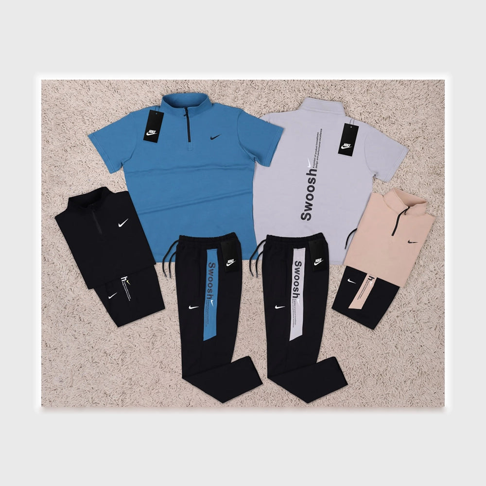 NIKE ترنج رياضي طباعة رجالى تيشيرت سنجل ليكرا+ بنطال قطن سمر ميلتون الوان متعددة صيفى من تورنيدو - 1611411