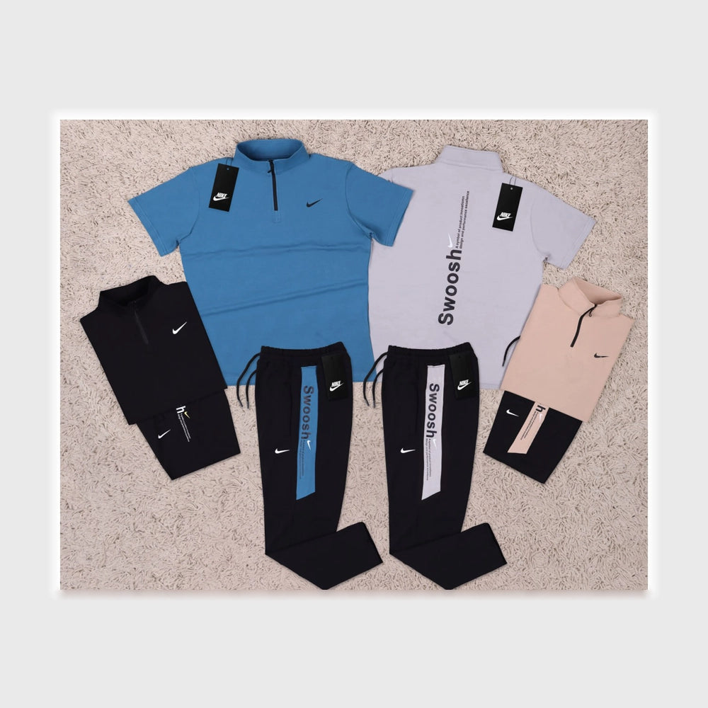 NIKE ترنج رياضي طباعة رجالى تيشيرت سنجل ليكرا+ بنطال قطن سمر ميلتون الوان متعددة صيفى من تورنيدو - 1612411