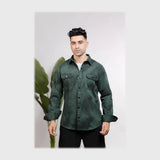 قميص اكمام طويلة مطبوع 2 جيب بغطاء رجالى جبردين الوان متعددة شتوي من قميص - 1635