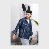 قميص اكمام طويلة 2 جيب بغطاء رجالى جينز الوان متعددة شتوي من قميص - 1636