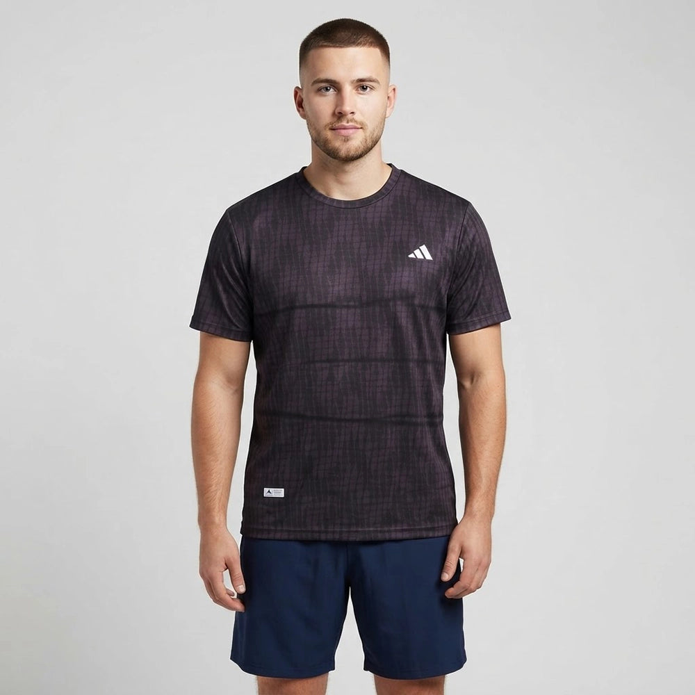 ADIDAS تيشيرت بيج سايز نص كم طباعة رجالي مقاس خاص روزيتا فل ليكرا الوان متعددة صيفى من تورنيدو - 1663121
