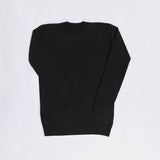 بلوفر برقبة دائرية رجالي ( مقاس خاص ) عجينة تركي أسود شتوي من جي زد - 190