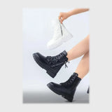 حذاء هاف بوت حريمى فوندي جلد إسكاي مستورد ونعل PVC حقن الوان متعددة شتوى من الطائر - 196055