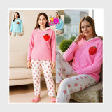 بيجامة كابيشوة مطبوع حريمي قطيفه مضلع ريب الوان متعدده شتوي من ايه ال واي - 210612