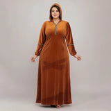 عبايه استقبال حريمى قطيفه فرنساوي مقلم الوان متعدده شتوي من ار اوه كيه - 2121