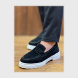 حذاء بانص رجالى فوندي PU اسكاي مستورد كحلي غامق جميع المواسم من إسكافي - 21