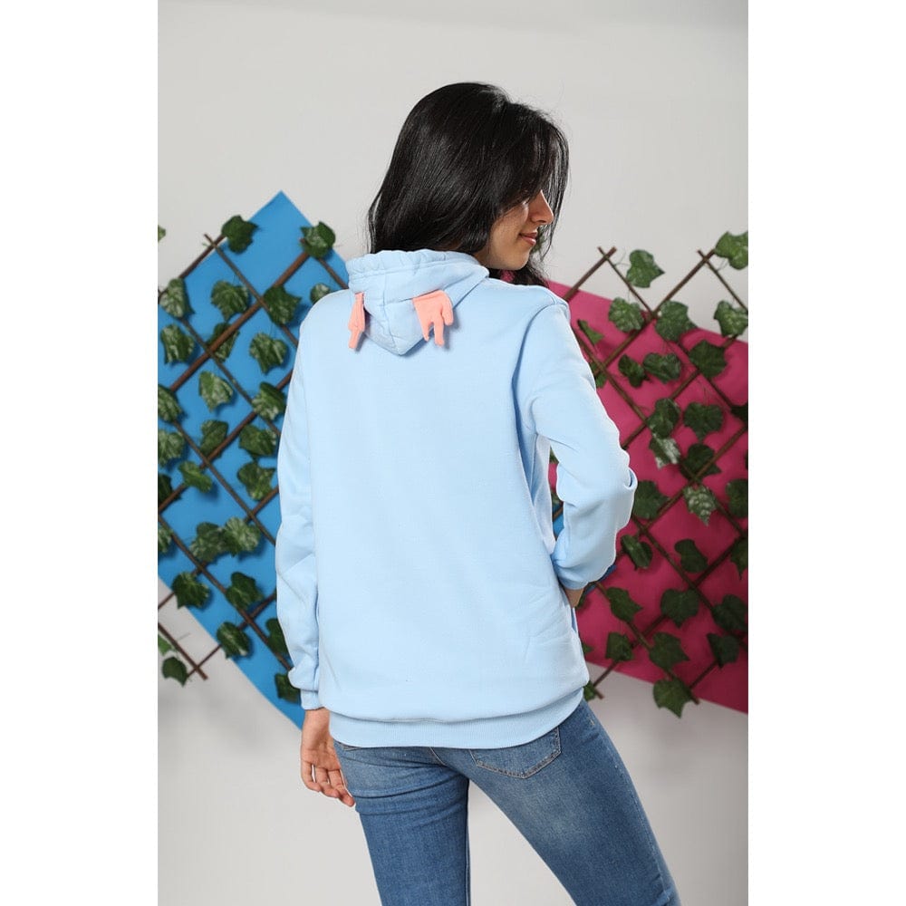 Hooded Sweatshirt for Women, Milton - Baby Blue