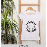 Printed T-shirt for Women, 100% Cotton - White