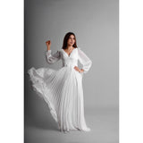 فستان طويل حريمي شيفون ابيض حميع المواسم من ارتوتي -1053-white