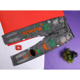 بنطلون جينز رجالي جينز رمادي فاتح