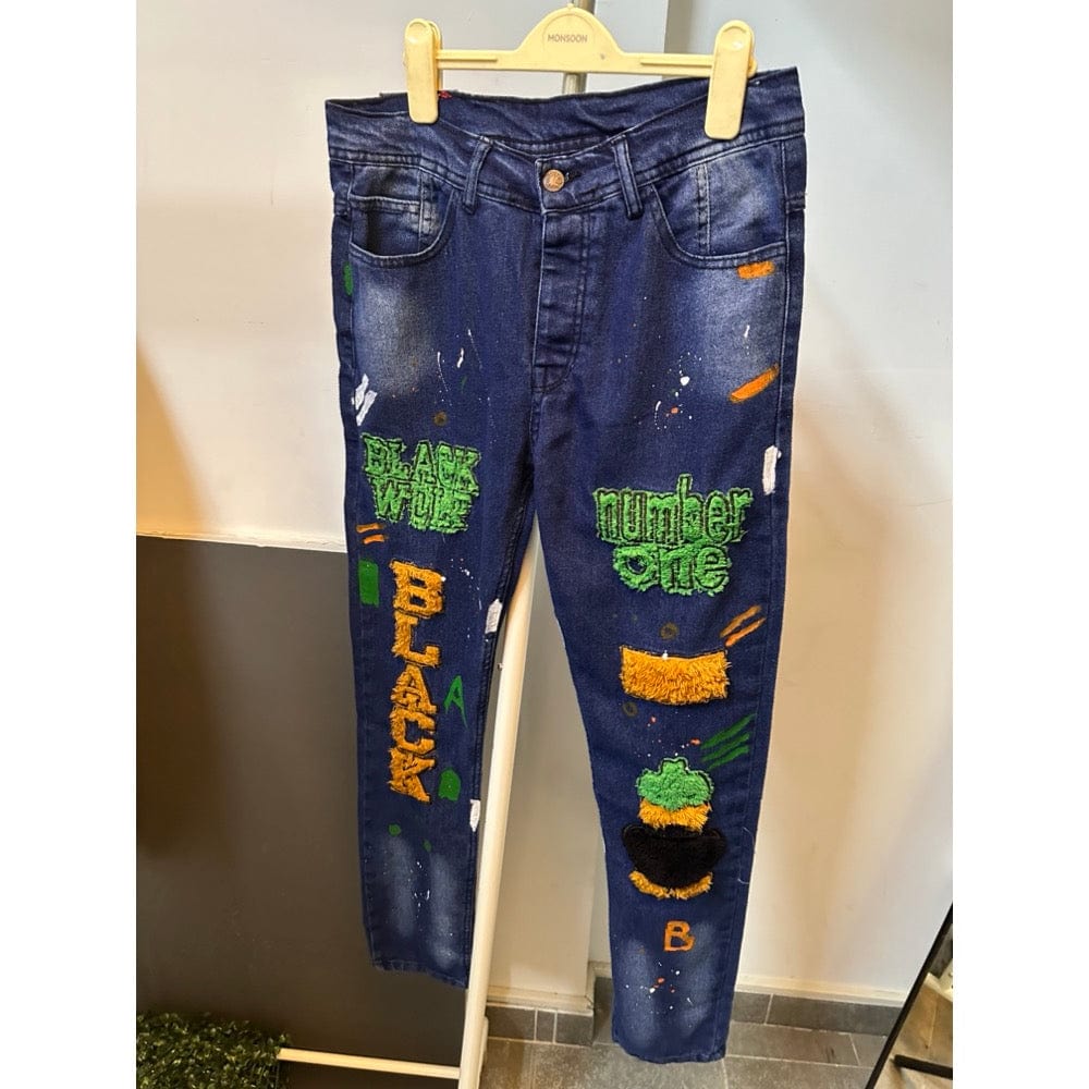 بنطلون جينز رجالي جينز كحلي