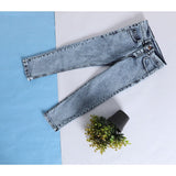 بنطلون جينز اولادي رباعيه لبني جميع المواسم من الحفار-km2