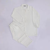 طقم سوت حريمي كتان ابيض صيفي من دي اس-Set-6