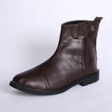 حذاء سنيكرز رجالى فوندي جلد إسكاي مستورد ونعل PVC حقن بني جميع المواسم من بي بلس تريد-SH-6