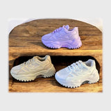 حذاء سنيكرز حريمى فوندي جلد إسكاي مستورد ونعل PVC حقن الوان متعددة جميع المواسم من آل وحيد-L-568