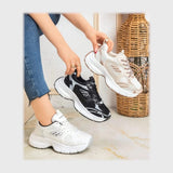 حذاء سنيكرز حريمى فوندي جلد إسكاي مستورد ونعل PVC حقن الوان متعددة جميع المواسم من ان ستايل-S11