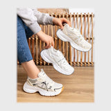 حذاء سنيكرز حريمى فوندي جلد إسكاي مستورد ونعل PVC حقن الوان متعددة جميع المواسم من ان ستايل-SR13