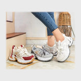 حذاء سنيكرز حريمى فوندي جلد إسكاي مستورد ونعل PVC حقن الوان متعددة جميع المواسم من ان ستايل-SR24