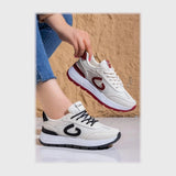 حذاء سنيكرز حريمى فوندي جلد إسكاي مستورد ونعل PVC حقن الوان متعددة جميع المواسم من ان ستايل-sr209