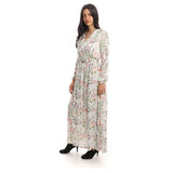 فستان طويل اكمام طويله حريمي قطن مستورد الوان متعددة جميع المواسم من ازياء -b3154