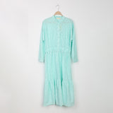 فستان اكمام طويله حريمي فوال مستورد تركواز جميع المواسم من اسبنوزا -d3133