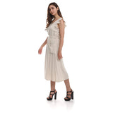 فستان بدون اكمام حريمي لينن مستورد بيج صيفي من اسبنوزا -a3130